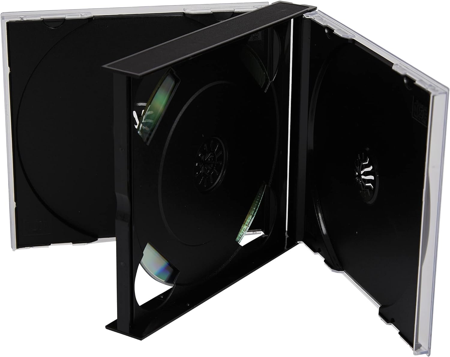 VISION MEDIA® 5 X 3 WAY MULTI BLACK CD JEWEL CASE