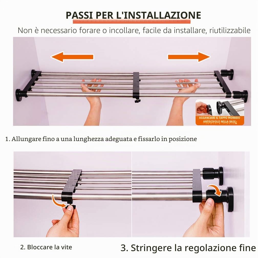 Hershii Ripiani Regolabili Pareti Divisorie Per Armadi Ripiani Portaoggetti A Scomparsa Per La Casa Nessuna Perforazione