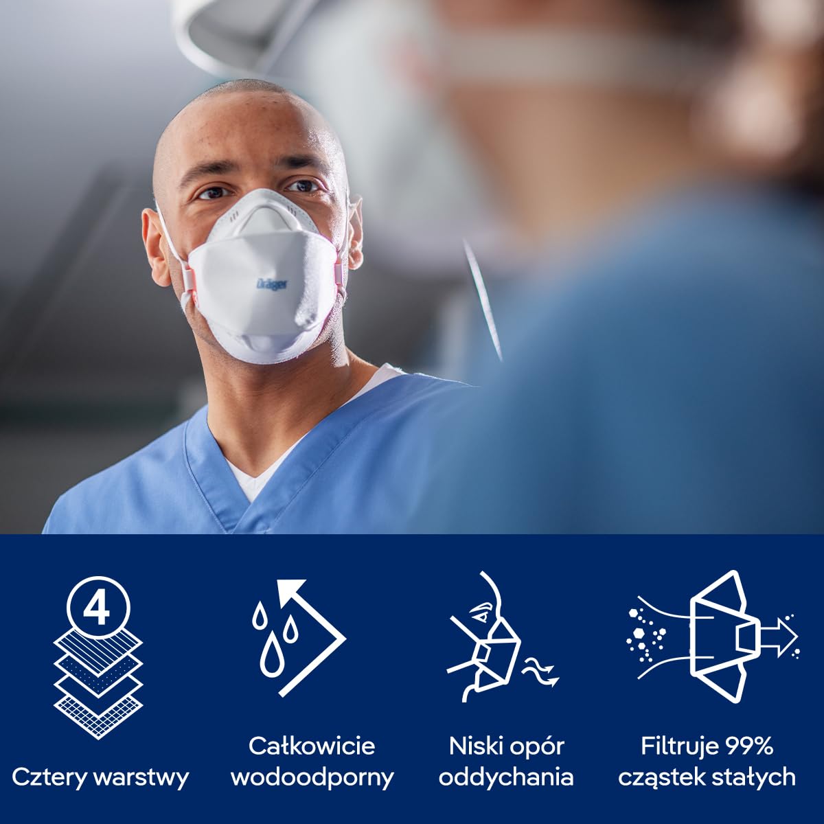 Dräger X-plore 1930 FFP3 rozmiar S | Maska Premium o wysokiej wydajności filtrowania, ochrona przed aerozolami, pyłem i cząstkami stałymi, wygodna i wytrzymała