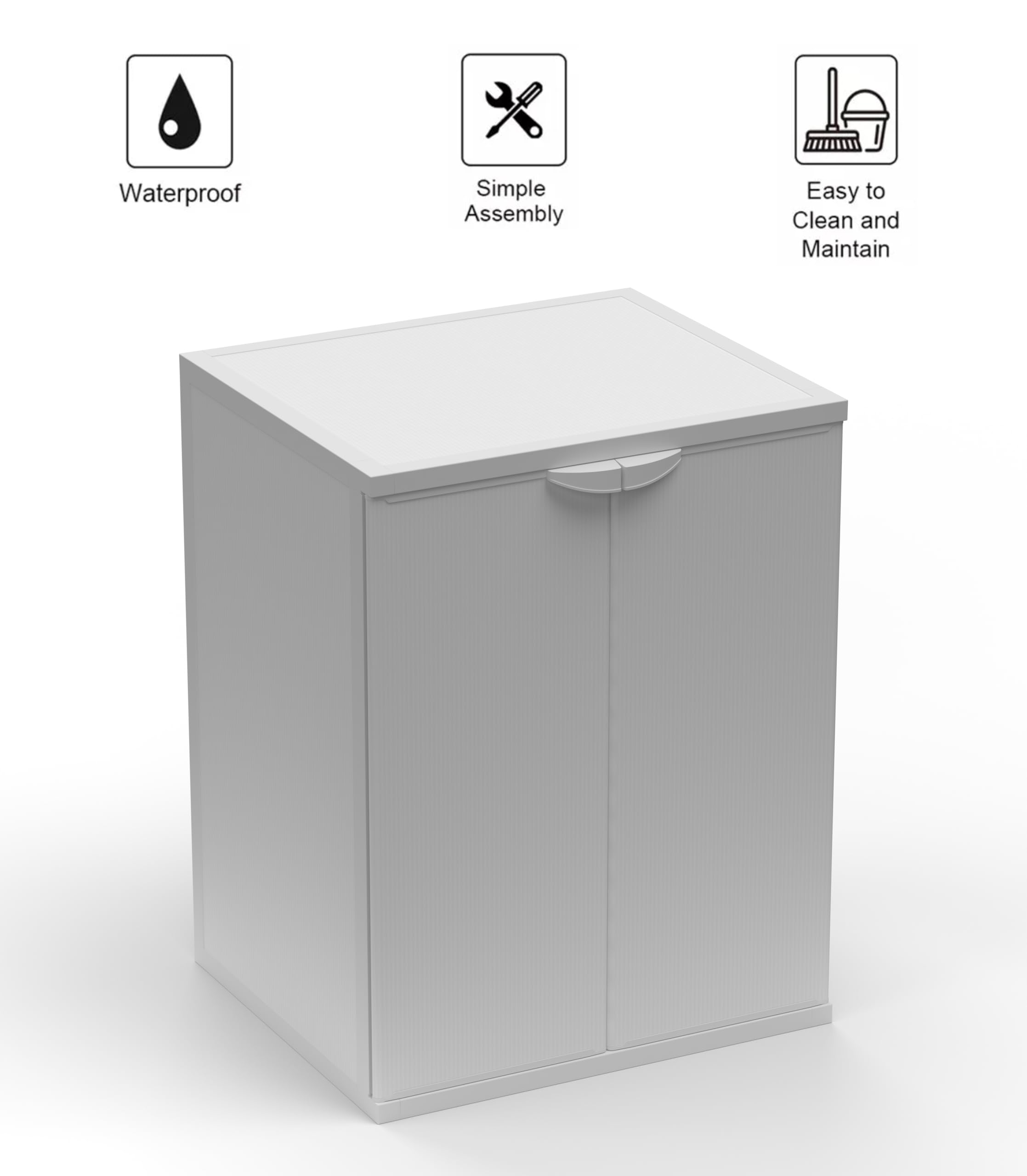 Adventa: Pokrowiec na pralkę z żywicy PP, PVC i ABS, uniwersalny, łatwy w montażu, odporny na wilgoć, pralnia, garaż, na zewnątrz, 68,5 x 64,5 x 88 cm, biały