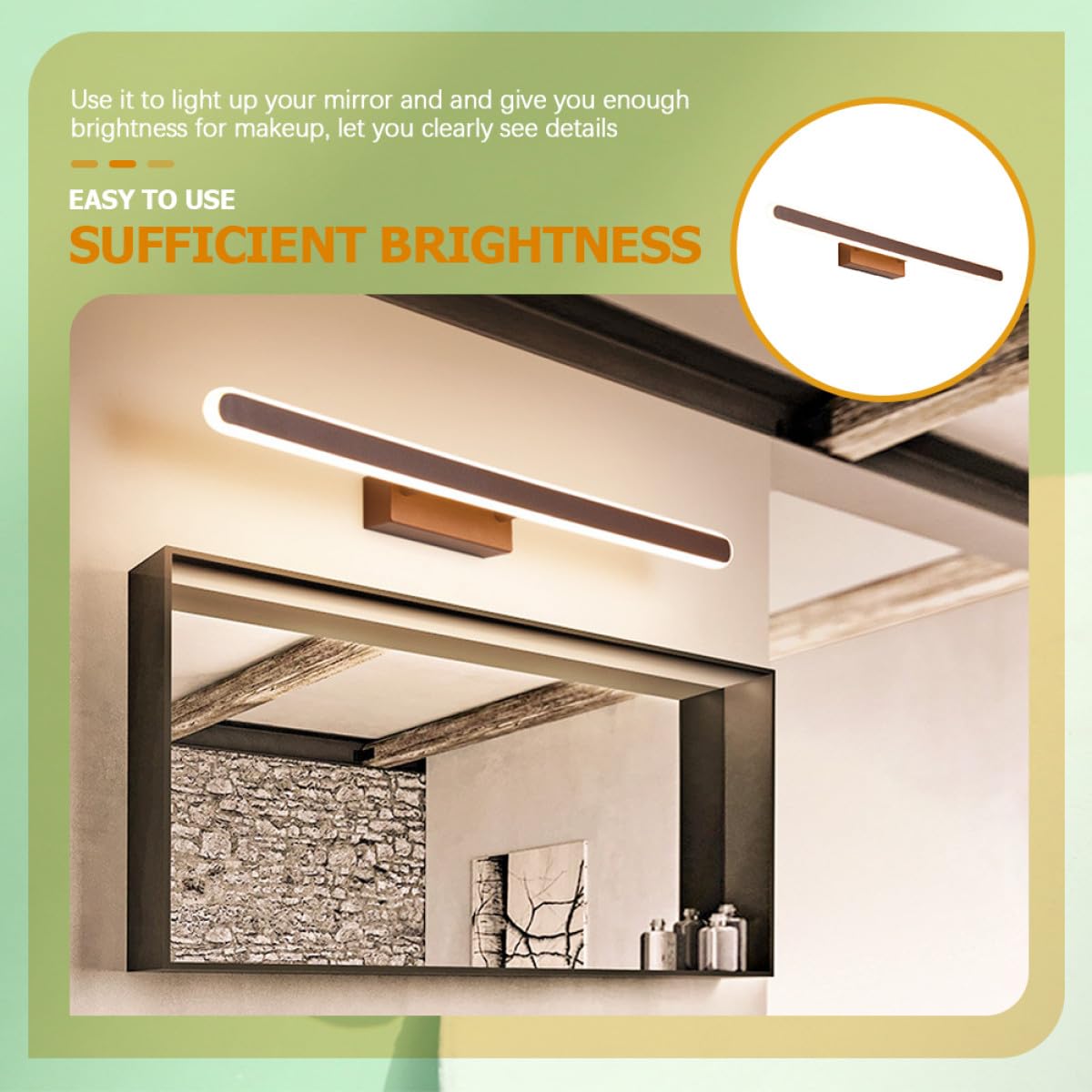 Lampada LED da Toeletta a Parete per Specchio Bagno | Dimmerabile, Luce Uniforme senza Sfarfallio, Alluminio e Acrilico per Trucco