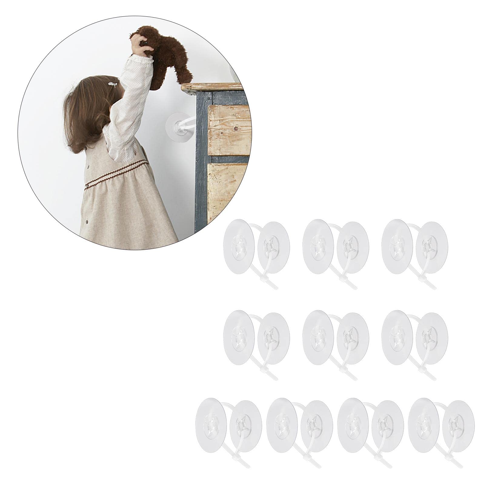 Anclajes de pared antipunta para muebles con correa ajustable 8