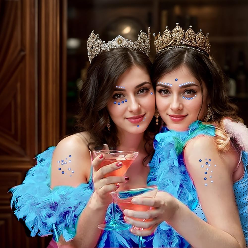 Turkey Feather Boas 6.6ft with Sunglasses and Face Gems 6PCS for DIY Craft Dancing Wedding Party Halloween Costume Decoration - Image 3