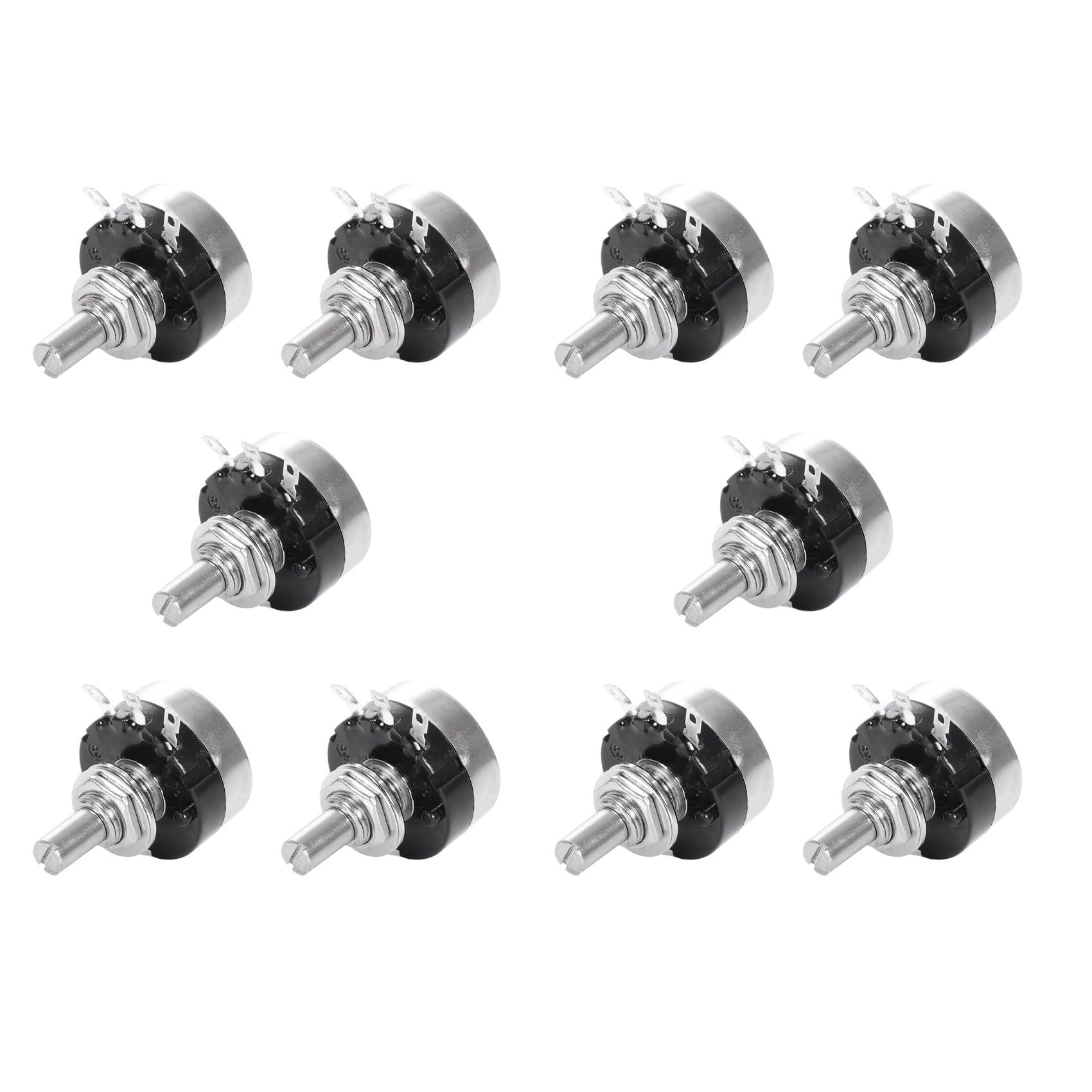 Ctrlzs 10X Rotary Taper Carbon Potentiometer With Diameter With Knob, Rv24yn 20S B502 5K Ohm