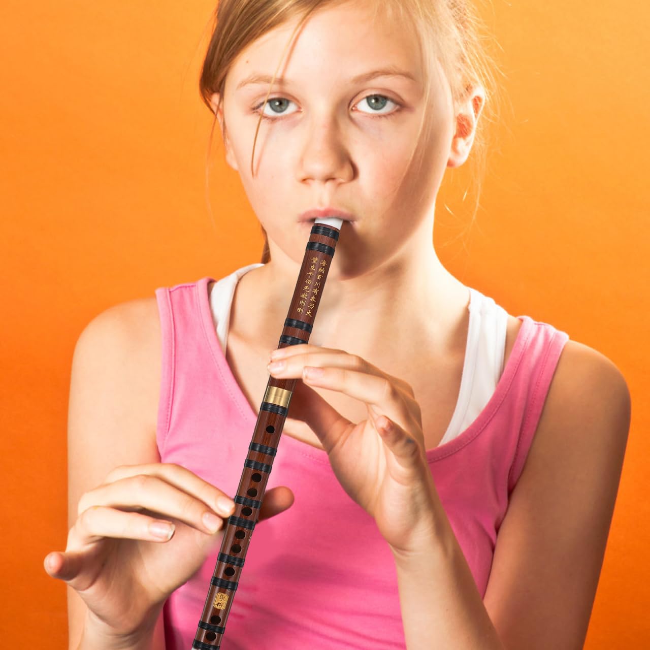 Toyvian Flauto di bambù portatile per principianti Flauto cinese per ragazzo ragazza naturale e melodioso strumento leggermente progettato Facilità di trasporto cinese in bambù e rame per bambini