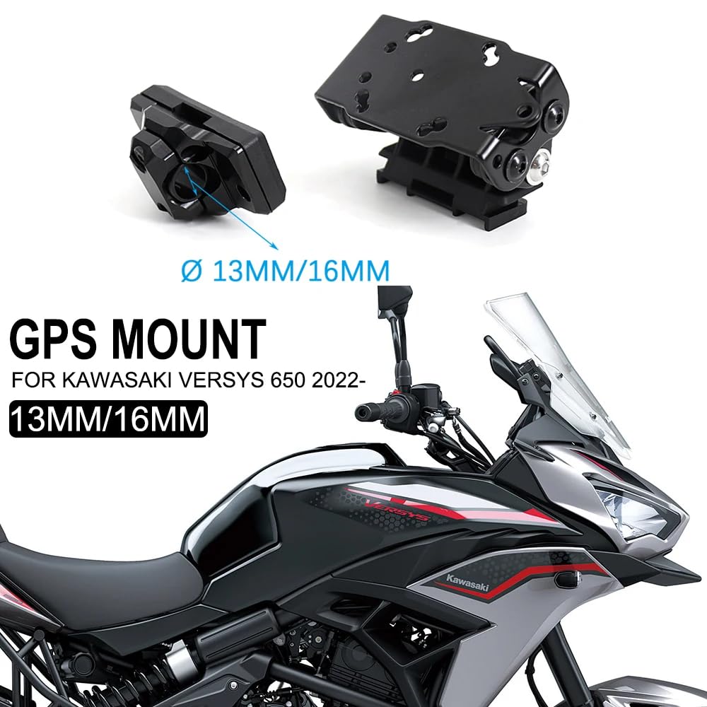 do Kawasaki Versys 650 2022 2023 i innych rowerów z rurkami 13/16 mm nowy uchwyt nawigacyjny GPS smartfon telefon komórkowy USB