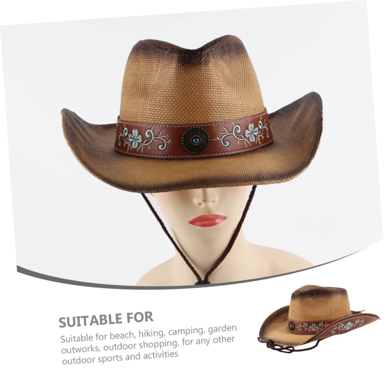 COLLBATH Sombrero Protección Solar de Verano para Mujer ala Ancha Plegable y Diseño Decorativo Adecuado para Camping y Deportes al Aire