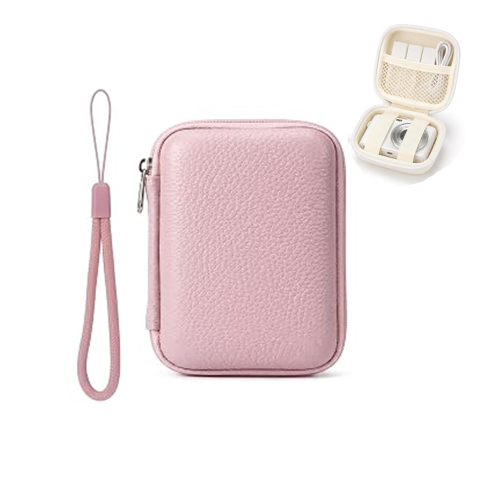 piercing Camera Pouch,Camera Bag, Compact Camera Case for Daily Commute with Two Hand Straps in Pink Color-picture-20