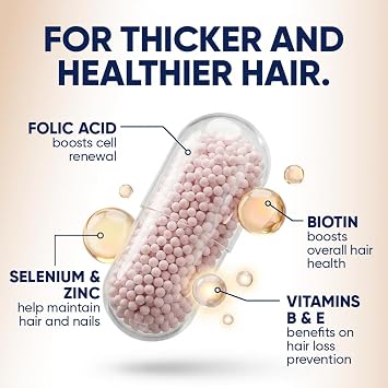Moerie Ultimate Hair Boost Supplements for Women & Men - Hair, Skin, Nails Vitamins with Biotin & Minerals for Hair Health - Thicker Hair - 360 Capsules