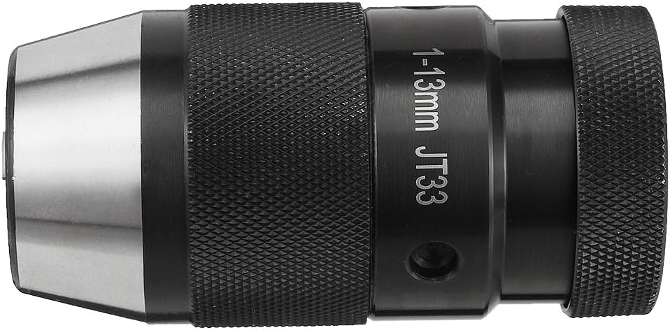 uxcell Keyless Drill Chuck JT33 Taper Mount Adjustable 3/76"-1/2" (1mm-13mm) 3-Jaw for Lathes Milling Drilling Machine
