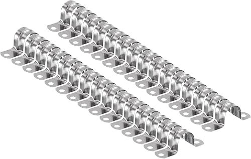 Miniatura 100 de HARFINGTON 10 abrazaderas de conducto de 3/16 pulgadas de 0.197 in, abrazadera de tubo M5 U, correa de tubo rígida de acero inoxidable, soporte