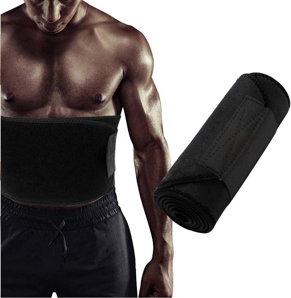 Waist Trimmer, Premium Weight Loss Sweat Ab Belt, Adjustable Caloric Burner, Waist Trainer Slimming Belt Wrap for Stomach and Lumbar Support for Men & Women for Sports, Yoga, Fitness, Running