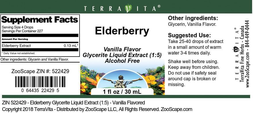 Miniatura 3 de Extracto líquido de glicerita de saúco (15) - Sabor a vainilla (1 oz, ZIN 522429)