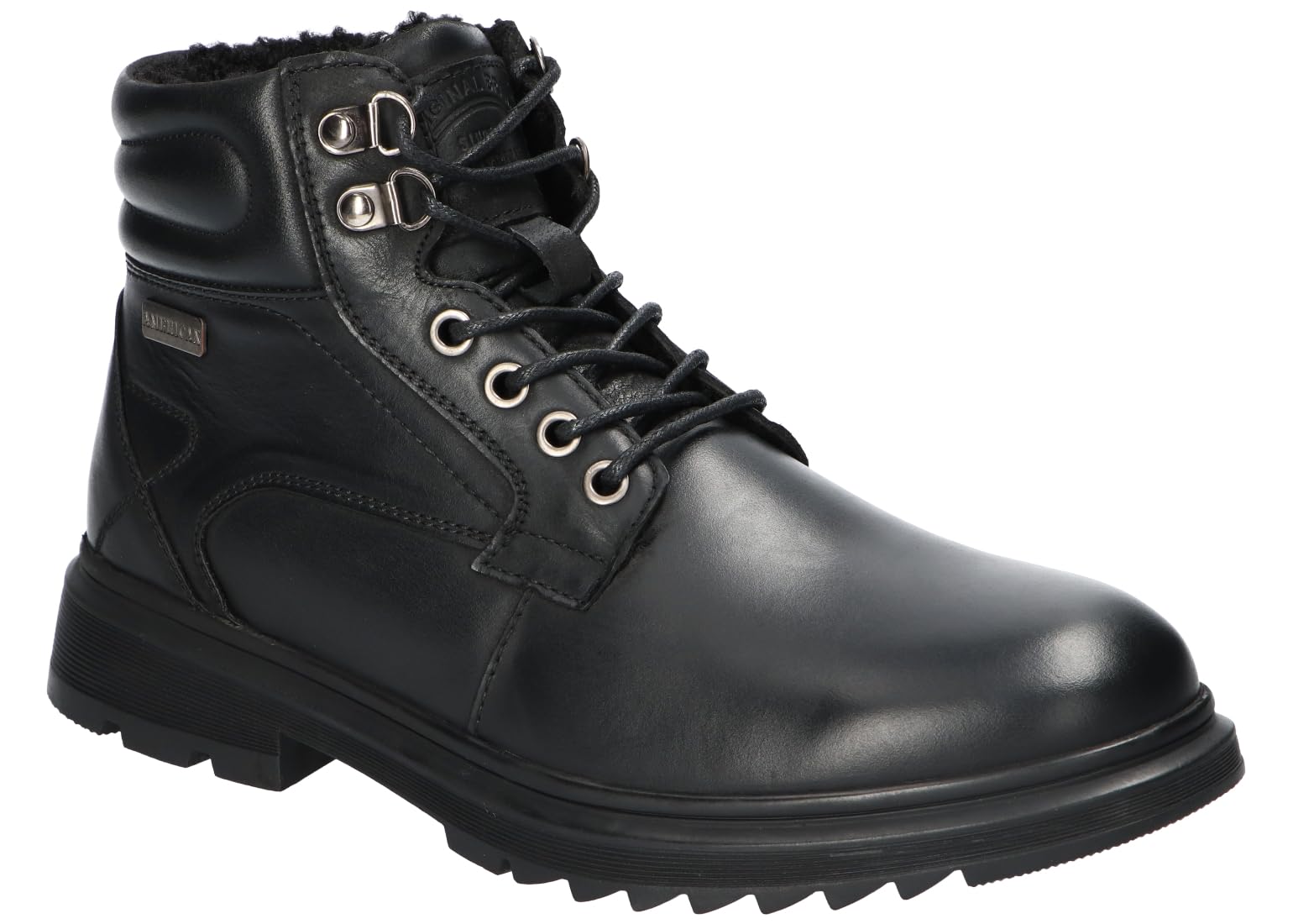 CY88 OCIEPLANE TRAPERY BUTY ZIMOWE SKÓRZANE MĘSKIE BK 44