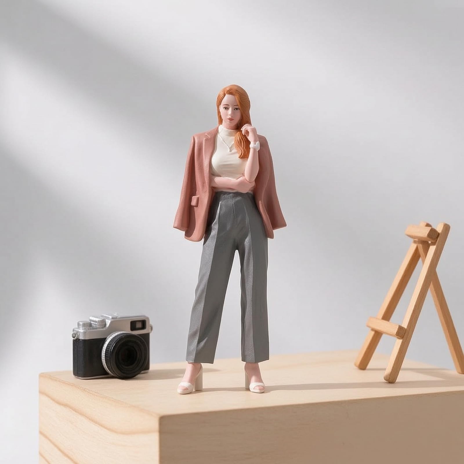 harayaa Painted Miniature Figure Miniaturfigur Dioramafigur Sammelfigur Modellfigur aus Harz Handbemalt mit Detailreichem Gesicht Und Kleidung für Kreative Displays Modellstraßen Bürodekor 9.7cm