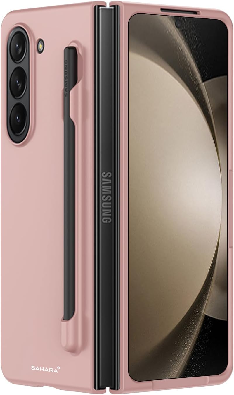 SaharaCase Venture Series Slim Case for Samsung Galaxy Z Fold6 - Smooth Hard Shell, Built-in Stylus Holder, Triple-Hardened Construction (Desert Rose)
