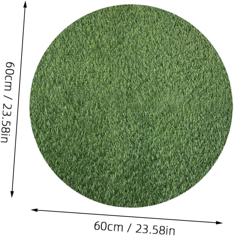 Decorative Turf Rug Artificial Grass Mat Round Table Mat for Dining Kitchen Table Decor Fake Grass Carpet