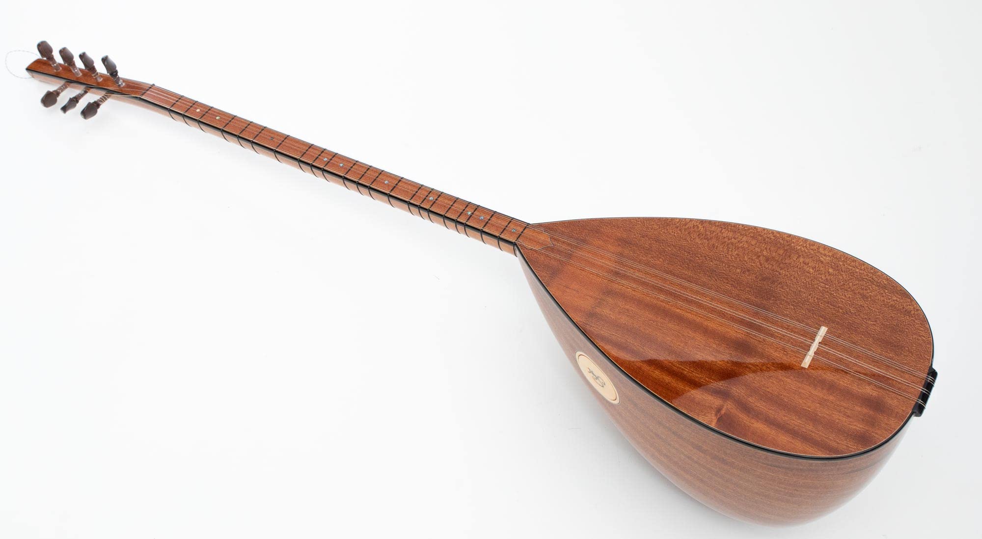 Saz türkisches Instrument mit langem Hals, spezielles Mahagoni-Holz mit Ebenholz-Heringen, handgefertigtes Saiteninstrument