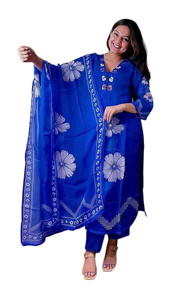 Jatsy Women Pure Cotton Kurti Pant Dupatta Set | Salwar Suit Set For Girls And Women's-image-39