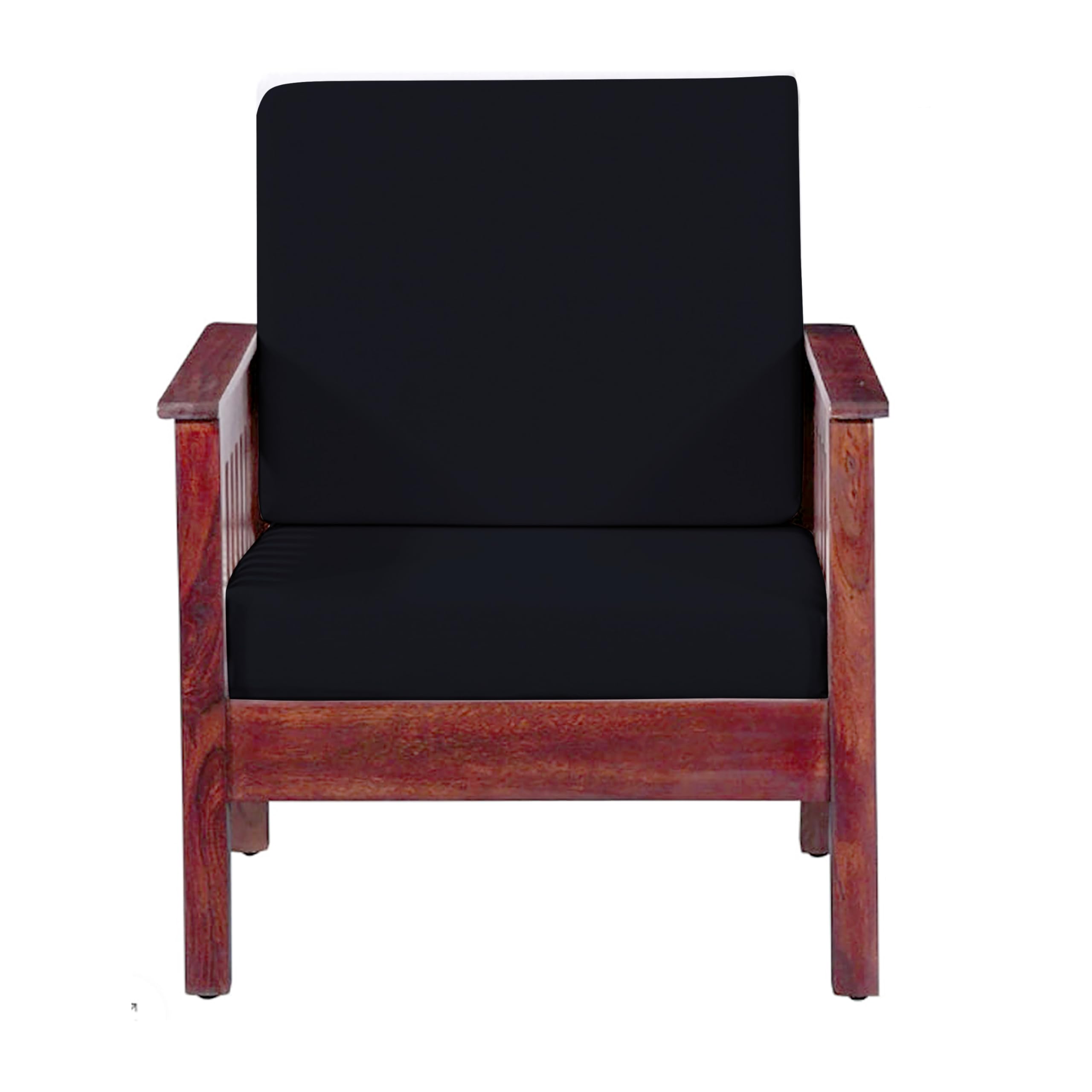 LAZI Black [Set of 2] Sofa seat Cover Elastic Stretchable Sofa seat Set Cover Protector for Wooden Sofa seat Cushion Stretchable Cloth Cover 1 Seater [21"x 21"]