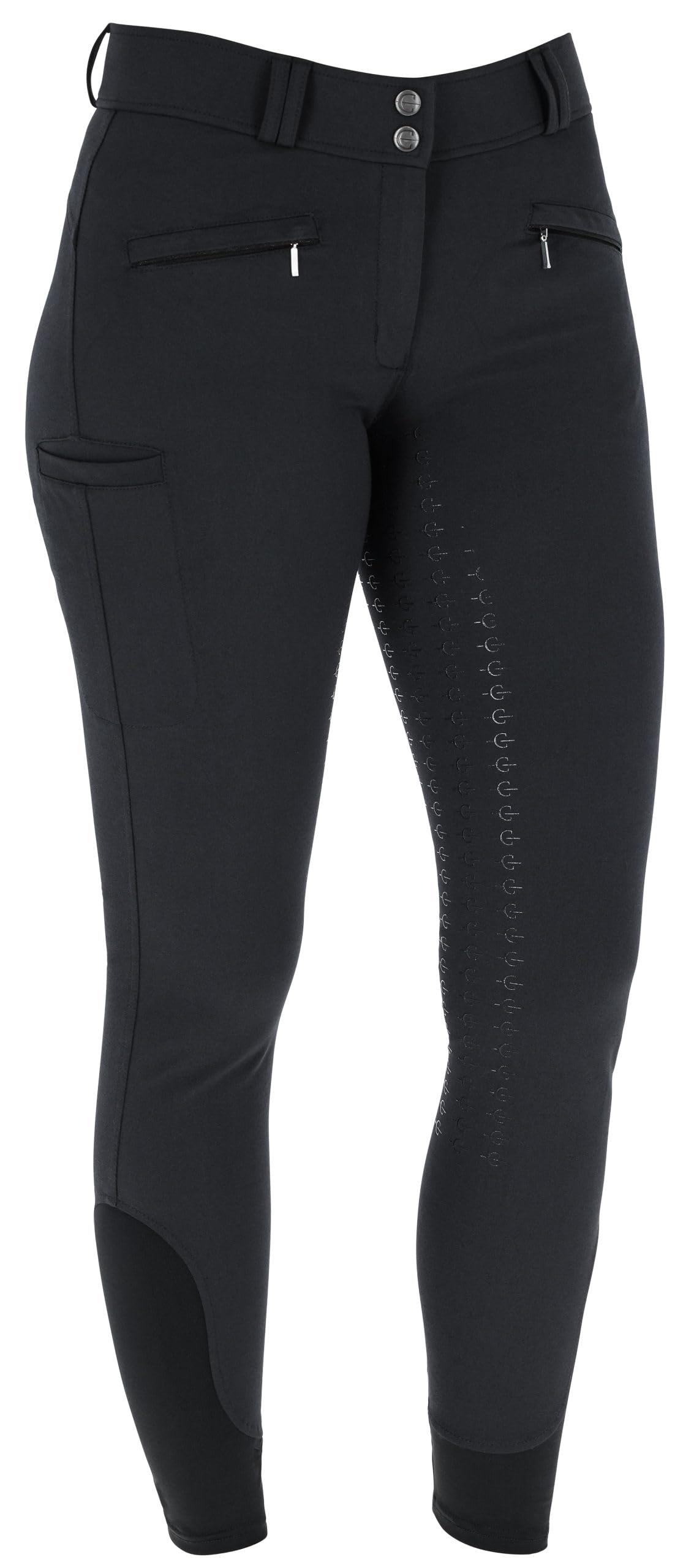 Covalliero Reithose Signature, Gr. 38, Black, Polyester, Baumwolle, Damen, Zwei Reißverschlusstaschen, mit Handytasche, maschinenwaschbar bei 30°C, 3232426
