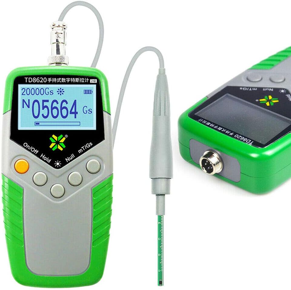 Digital Hand-held Gauss Meter Surface Magnetic Field Tester Magnetic Flux Meter with Hall Probe
