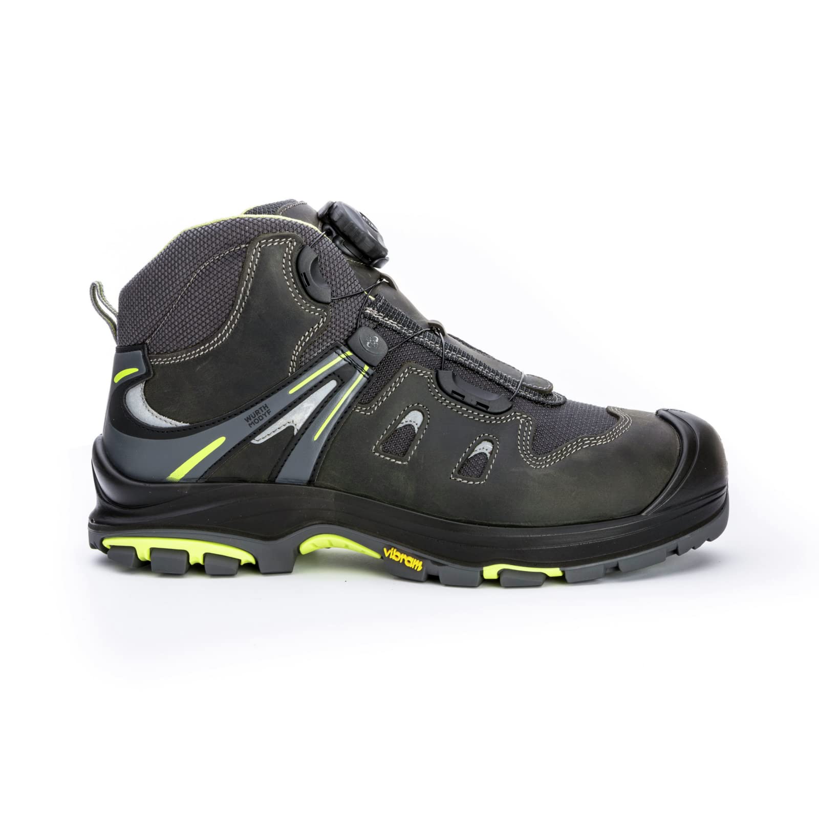 WÜRTH MODYF Sicherheitsstiefel S3 SRC Techno Flexitec in anthrazit lemon - Arbeitsschuhe für Herren und Damen - mit Metallelementen & wasserabweisend - in den Größen 38-47
