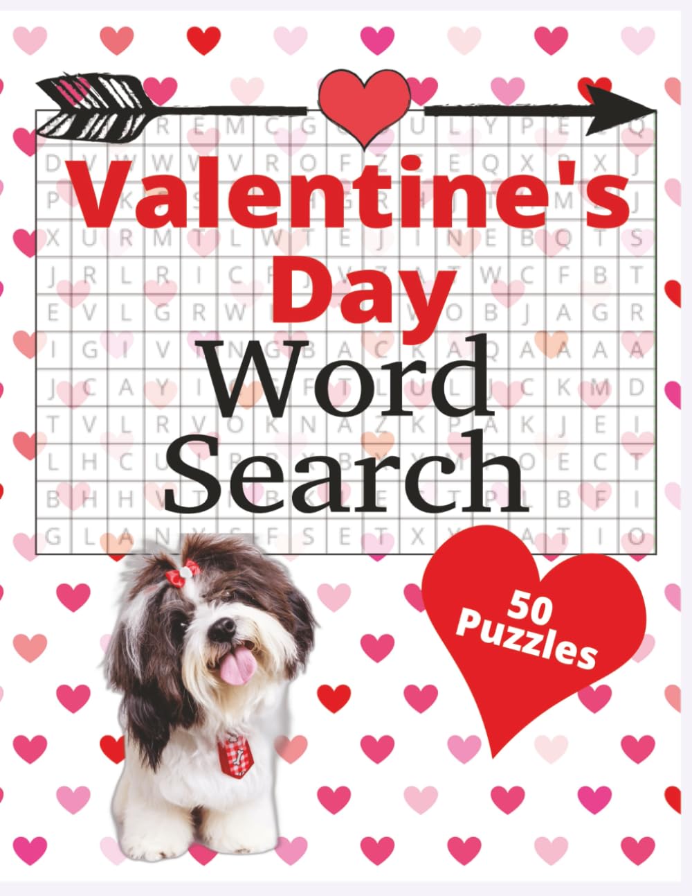 Valentine's Day Crossword Puzzle Book: Valentine's Day Word Search, Activity, Large Print Font, 50 Puzzles, Answer Key Included