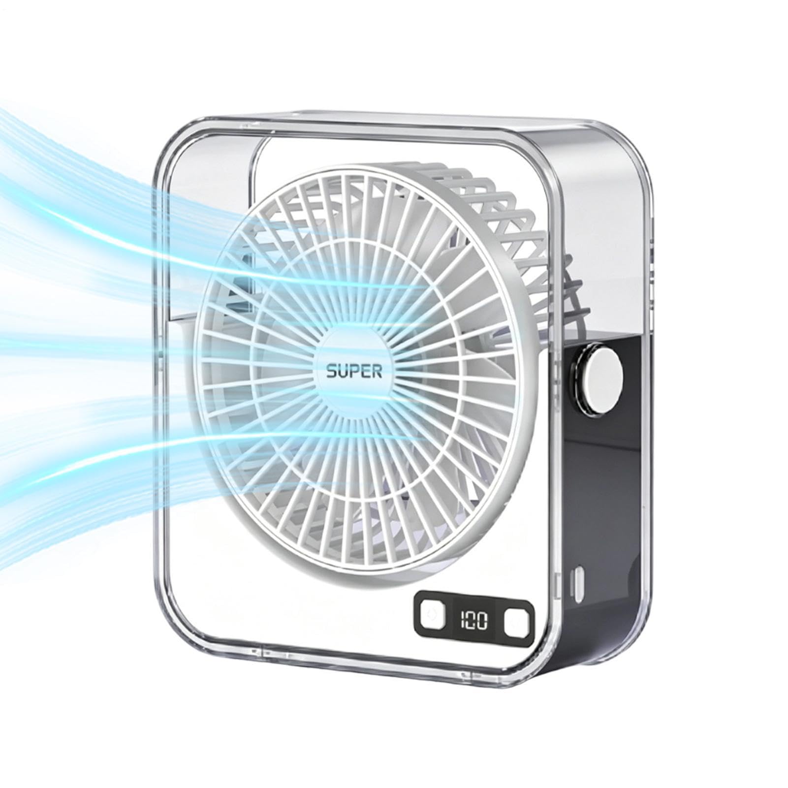 Ventilatore Da Scrivania Per Ufficio Basso Rumore Ricaricabile Velocità | Ventilatore Silenzioso da Scrivania per Casa Camera da Tavolo Bancone Viaggio Campeggio Bagno Esterno Palestra
