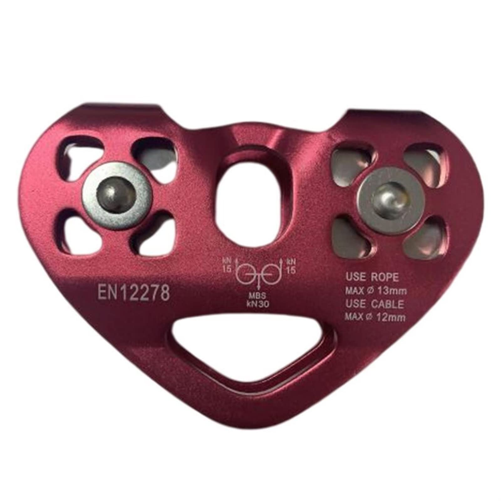 YIOUYI Pulley, Heart-Shape Climbing Double Pulley Steel Cable Rope Climbing Device High Speed Zipline Trolley (Color : Dark blue)