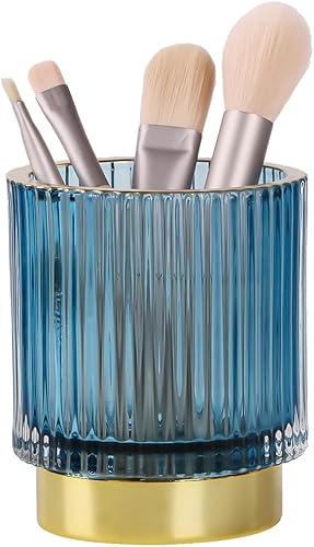 Organizador de brochas de maquillaje vintage, soporte para cepillos de vidrio para tocador, soporte para cepillos de cosméticos de tocador,