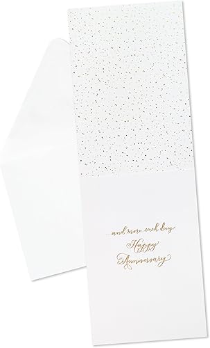 Miniatura 2 de Hallmark Tarjeta de aniversario exclusiva (oro y grano de madera, Love You More) para marido, esposa, pareja, cónyuge