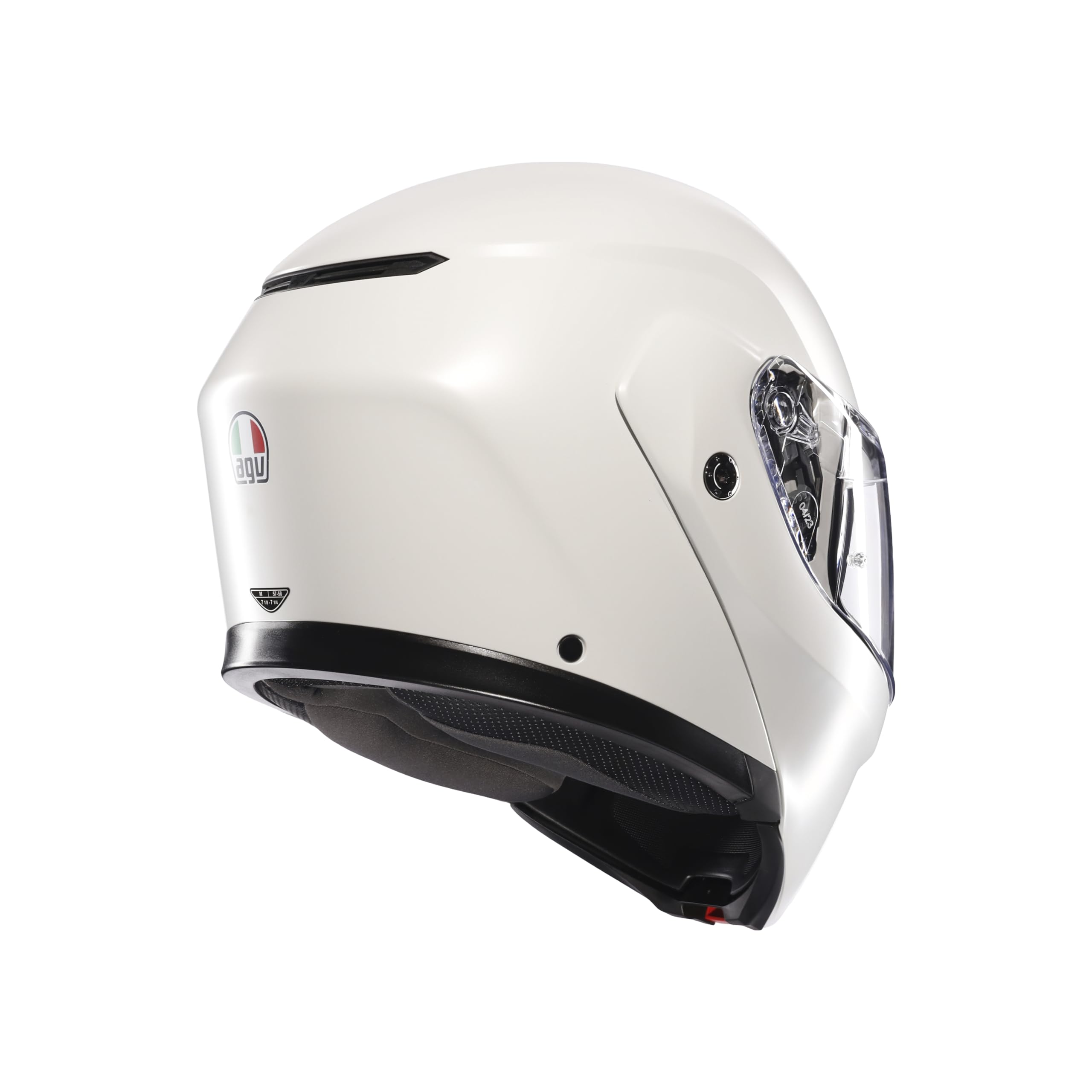 AGV Streetmodular ECE 22-06 Mono, Casco De Moto Modular Homologado ECE 22-06 P/J con Pantalla Parasol, Blanco Materia Mate, L