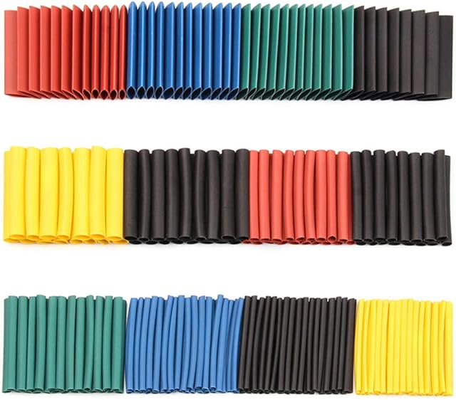 164Pcs Polyolefin Heat Shrink Tubing Kit Electric Insulation Heat Shrink Wrap Cable Sleeve 8 Specifications 5 Colors
