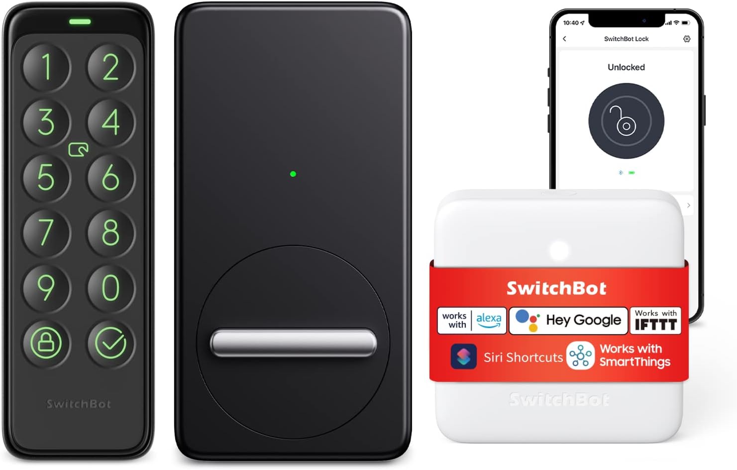 Wi-Fi Smart Lock with Wireless Keypad, Keyless Entry Door Lock for Front Door, Electronic Smart Deadbolt, Remote Control, Fits Your Existing Deadbolt in Minutes, IP65 Waterproof