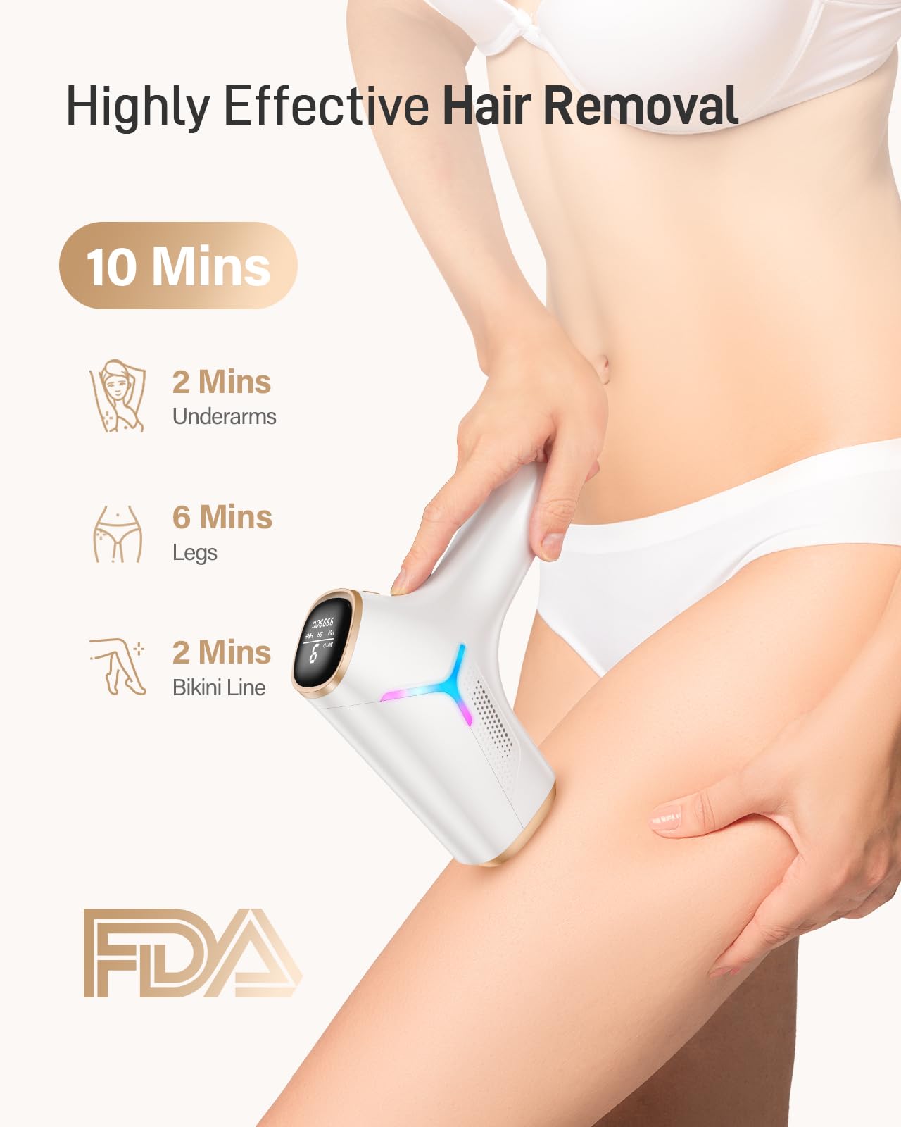 Haarlosy Epilateur Lumiere Pulsee, IPL Epilateur Laser avec Fonction 3-en-1 HR/SC/RA et 9 Niveaux d'énergie et 999 900 Flashes, lumiere pulsee definitive avec RGB pour Femmes/Hommes, Visage, Corps