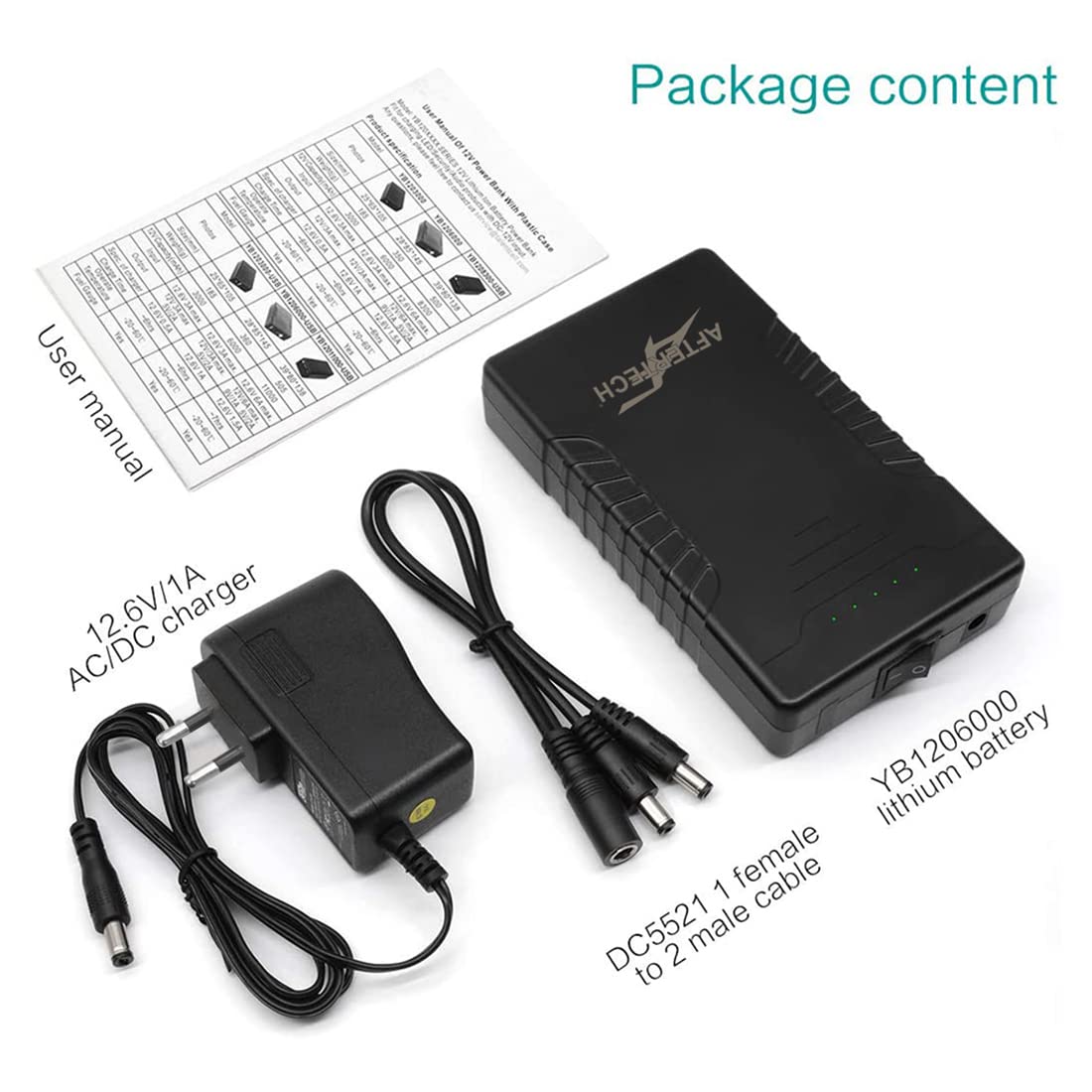 AFTERTECH MINI UPS POWERBANK PACCO BATTERIA AL LITIO LI-ION 12v 6000mAh 72wh D4E3