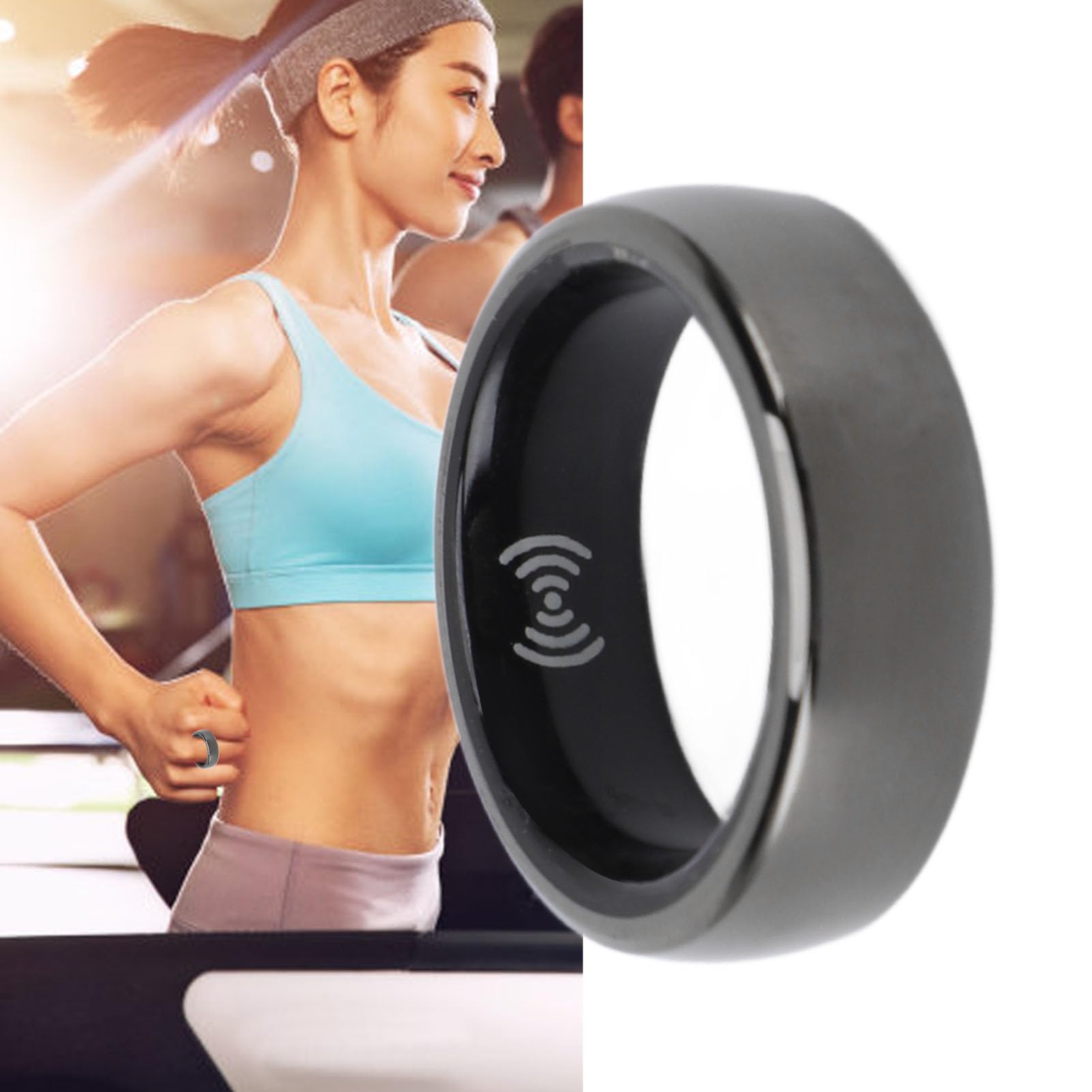 Smart Ring, Aluminum Alloy Lightweight Multifunctional Sleep Monitoring Fitness Ring, with Charging Case, for Health Monitoring (Size 20)