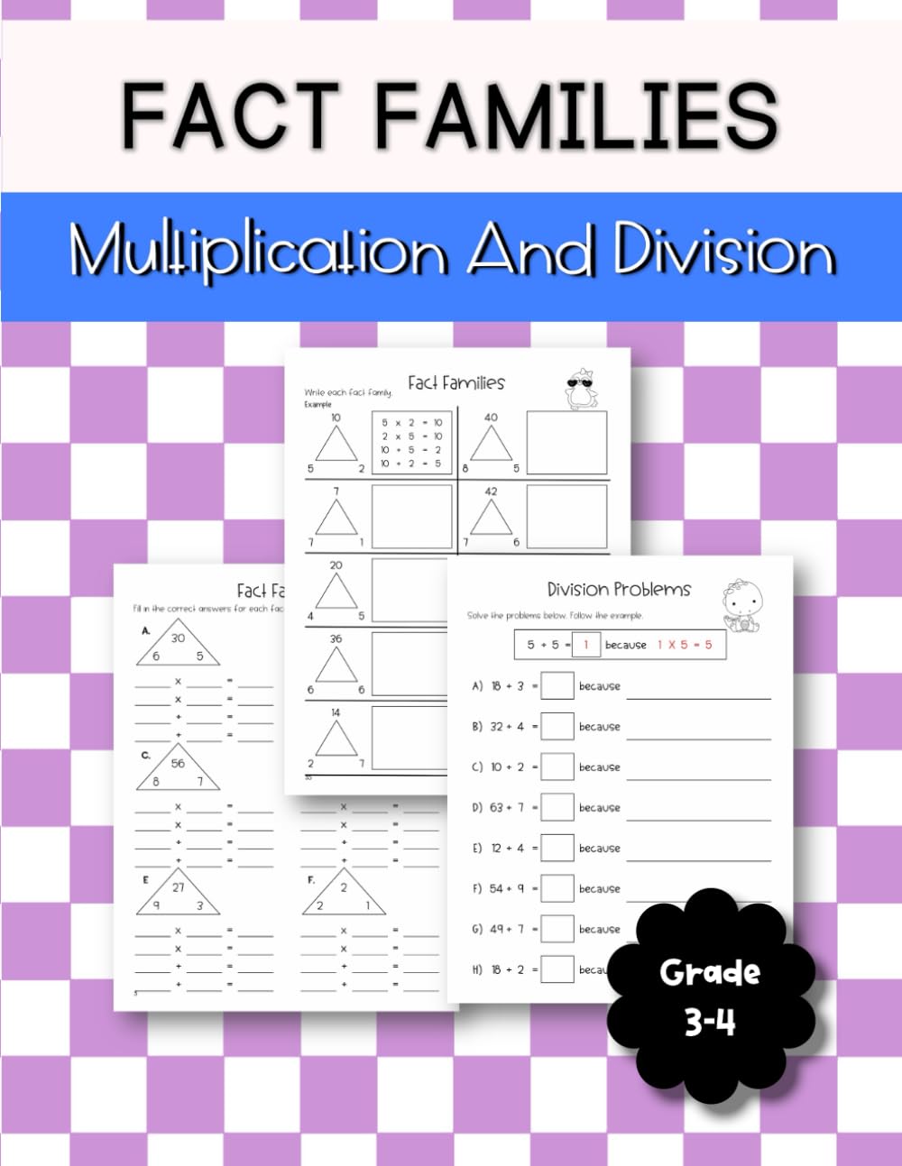 Fact Families Multiplication And Division Grade 3-4: Boost math skills with fun, printable worksheets designed to reinforce the connection between operations, ideal for third and fourth graders.