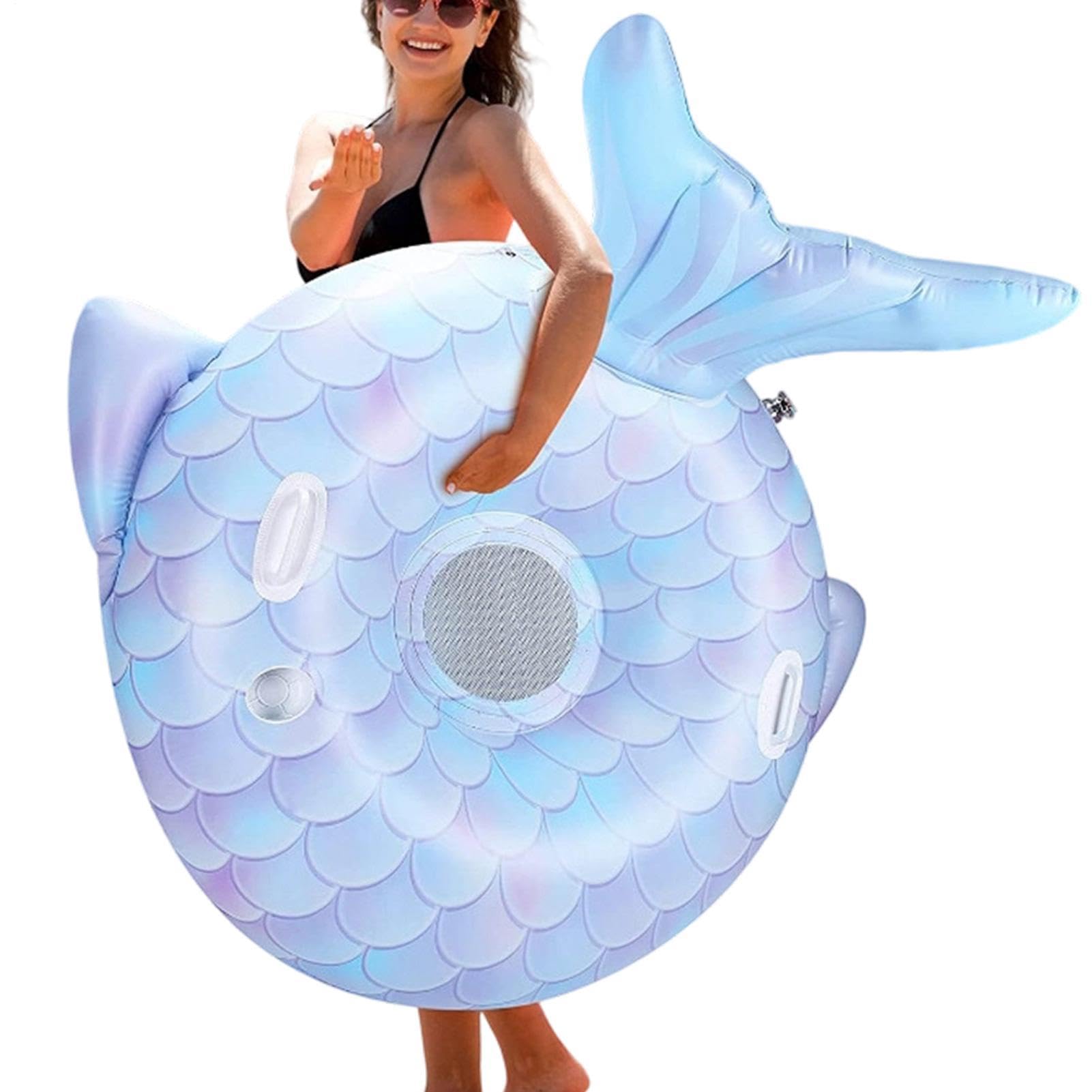 Flotador Hinchable Piscina Hamaca Acuática Cola De | Con Portavasos y Respaldo Silla Flotante Piscina Para Natación Juegos Agua Playa Lago Río Verano Al Aire Libre Y Exterior