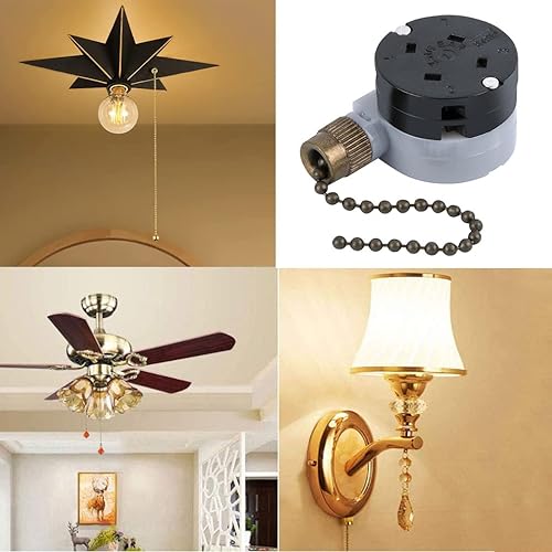 Miniatura 3 de Interruptor de ventilador de techo Zing Ear ZE-208D Control de 3 velocidades 5-8 cables Interruptor de cadena de tracción Accesorios Accesorios