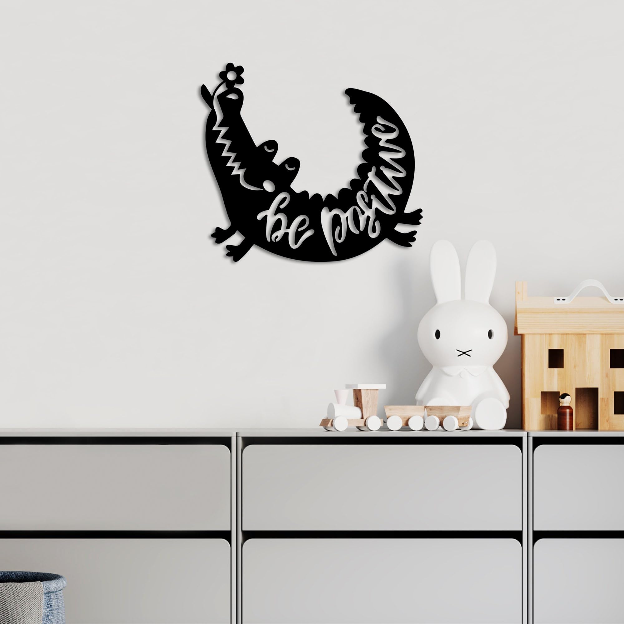 Stylish Black Decorative Metal Wall Accessory, 52 x 46 cm, 100% Metal, 1.5 mm Thickness, Lightweight & Elegant Design for Home Decor