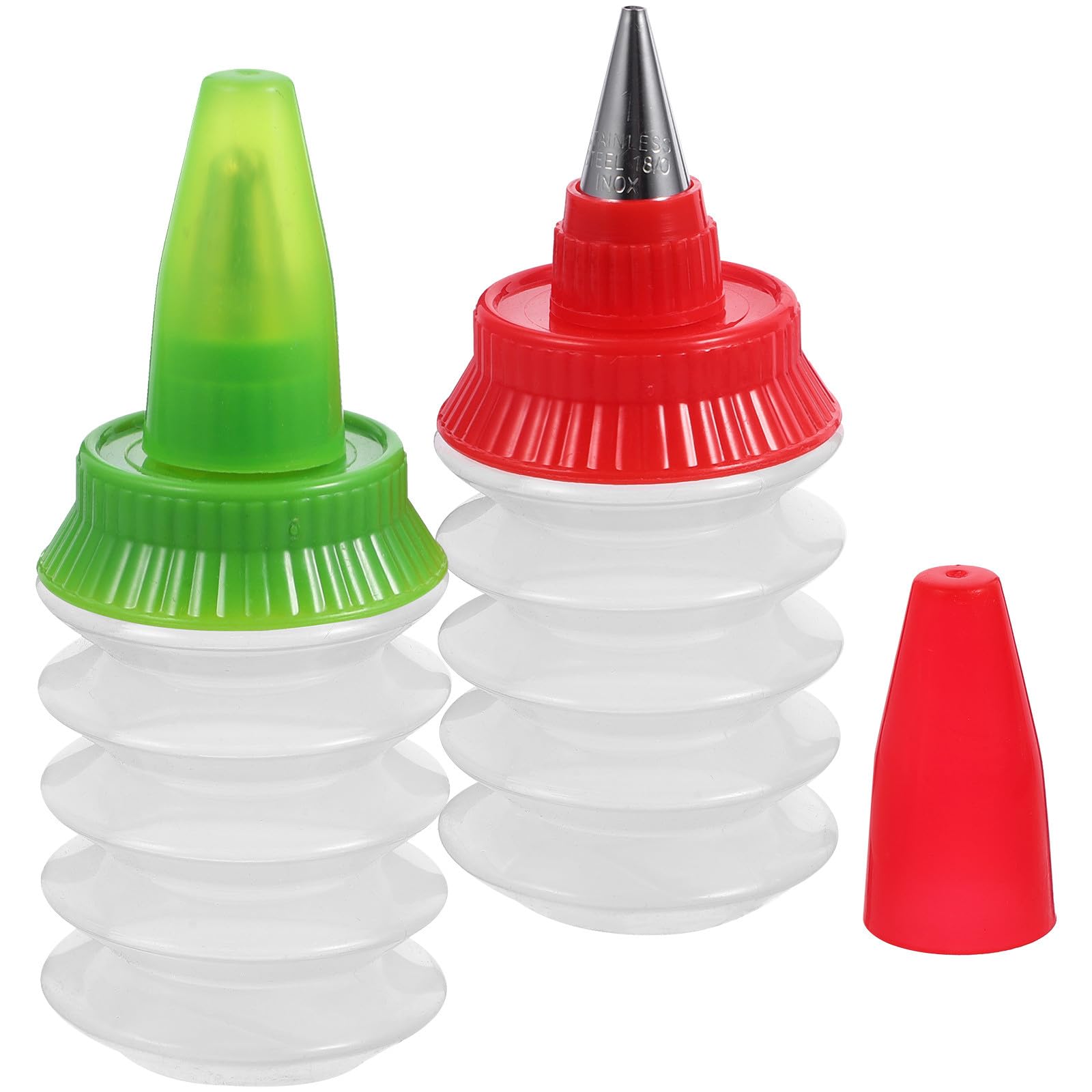 Abaodam 2 Stück Piping Flaschen aus Pp für Tortendekoration und Keksverzierung Tropffrei und Tragbar Backzubehör für Home Baking Zufällige Farbe