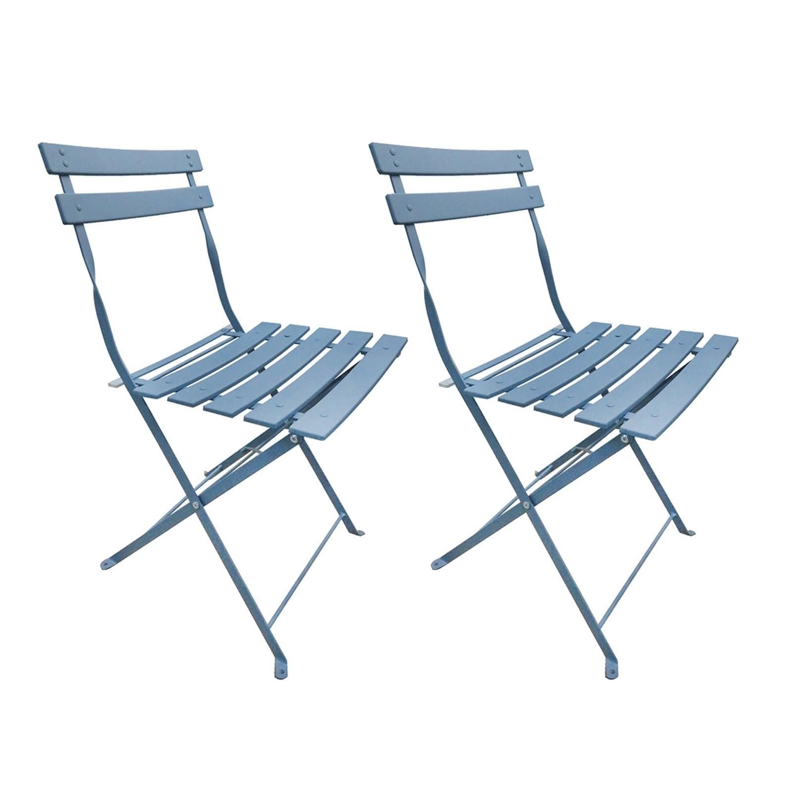 HTI living Gartenstuhl 2er-Set Basil Metall Blau