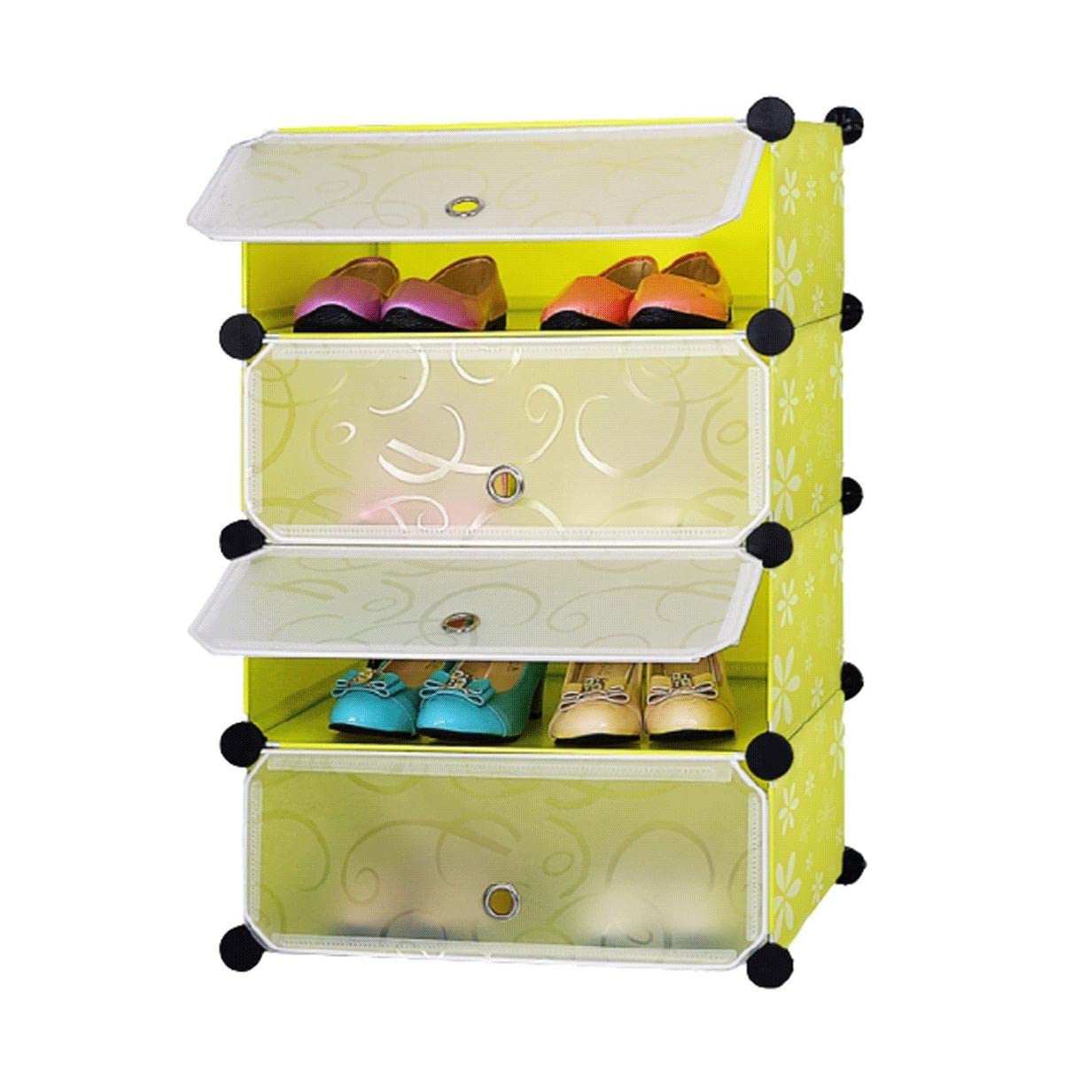 Armoire à chaussures gain de place pour entrée étroite | Rangement modulable 4 niveaux