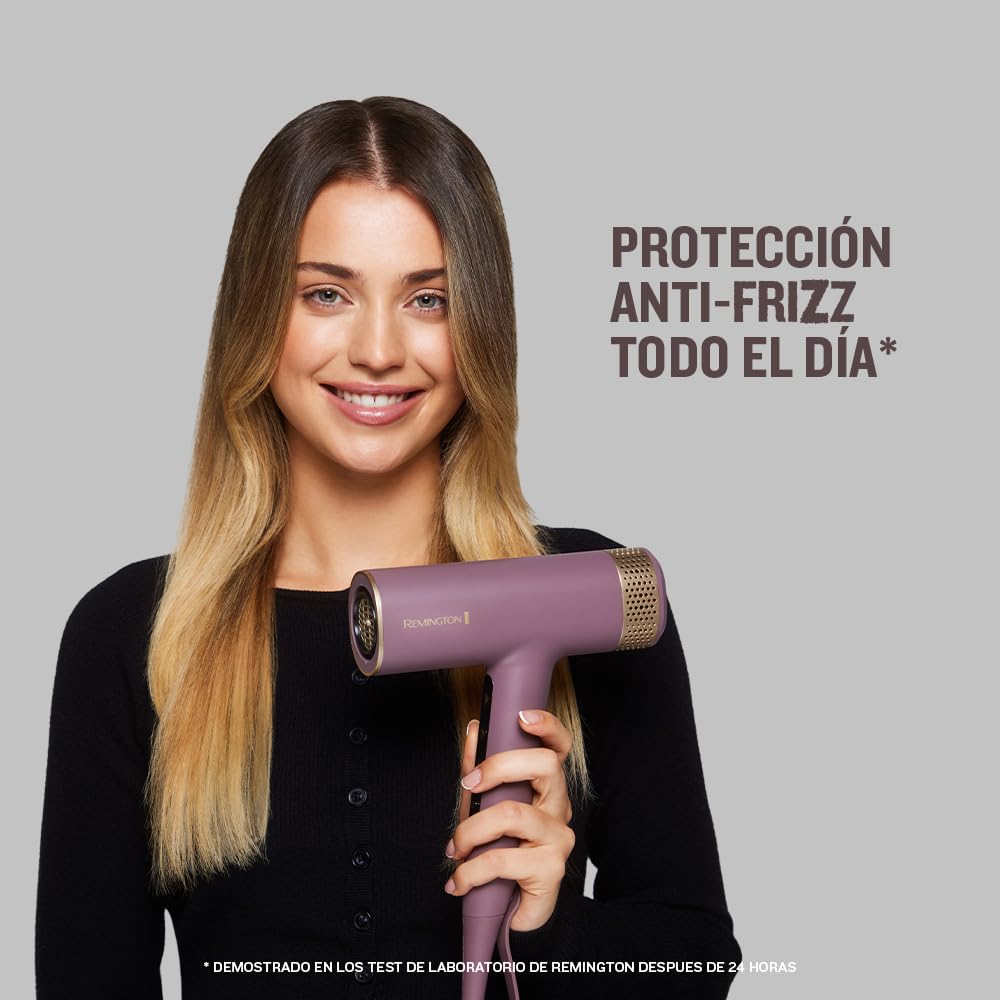 Remington secador AIRvive (motor brushless digital, iónico, silencioso, 240 km/h) difusor y concentrador (tecnología Ionic Air antiencrespamiento, 12 combinaciones de temperatura y velocidad) EC8930
