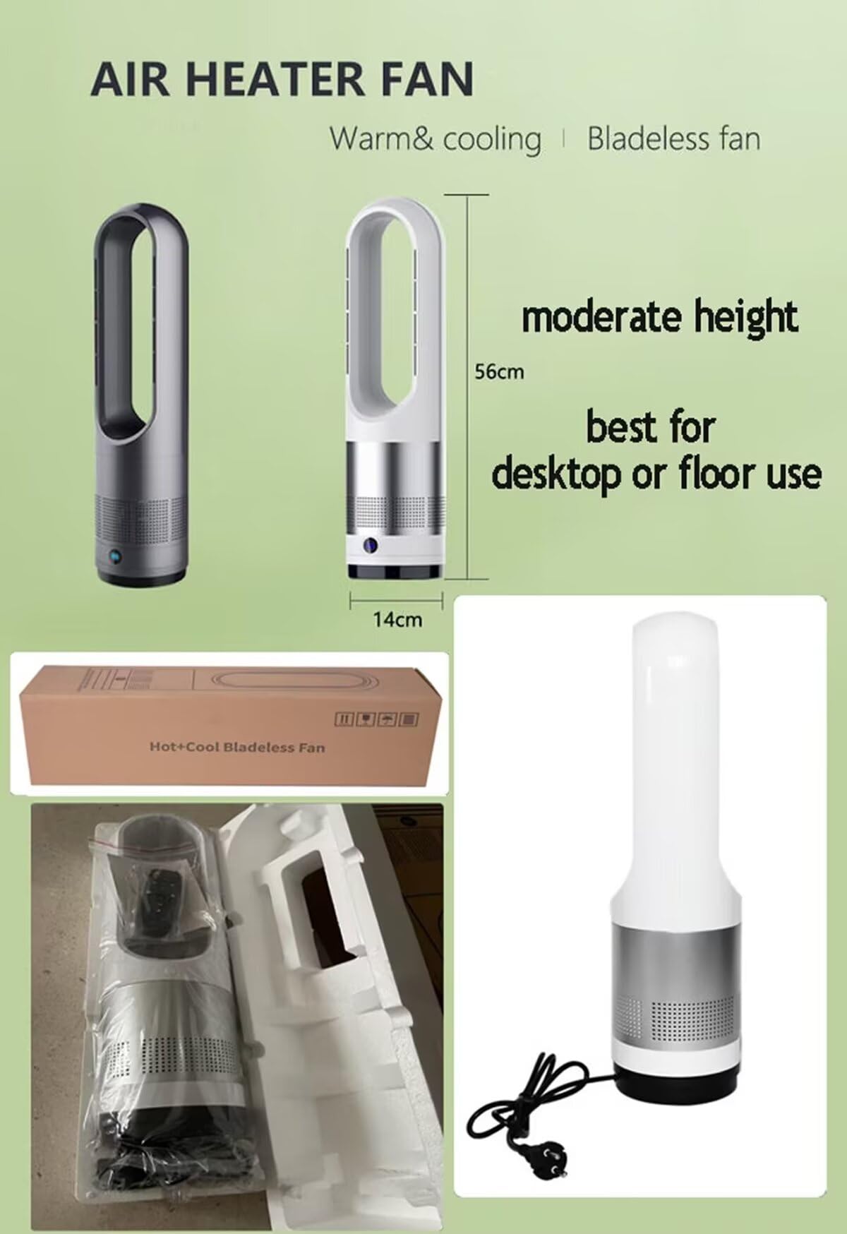 Genérico Ventilador de refrigeración 18 pulgadas para hogar,ventilador de mesa,viento 8 velocidades,temporizador 8 horas,ventilador de torre oscilante 80°,silencioso