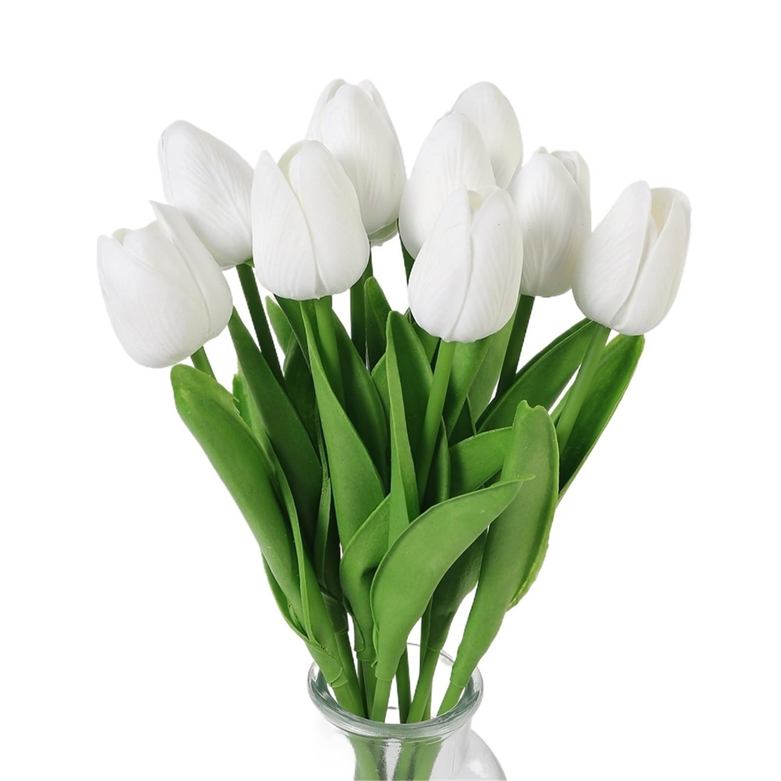 Dcrxz Artificial Flowers 10Pcs Tulip Artificial Flowers Bouquet 33cm Fake Flowers for Home Bedroom Decor Garden Indoor Wedding Decoration Vase Ornament(A)