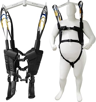 Patient Lift Aid Standing Sling Medical Transfer Gait Belt Strap Walking Exercisers Carrier Fold Up Full Body Get Up Sit to Stand Assist for Elderly Senior AnyBack Black