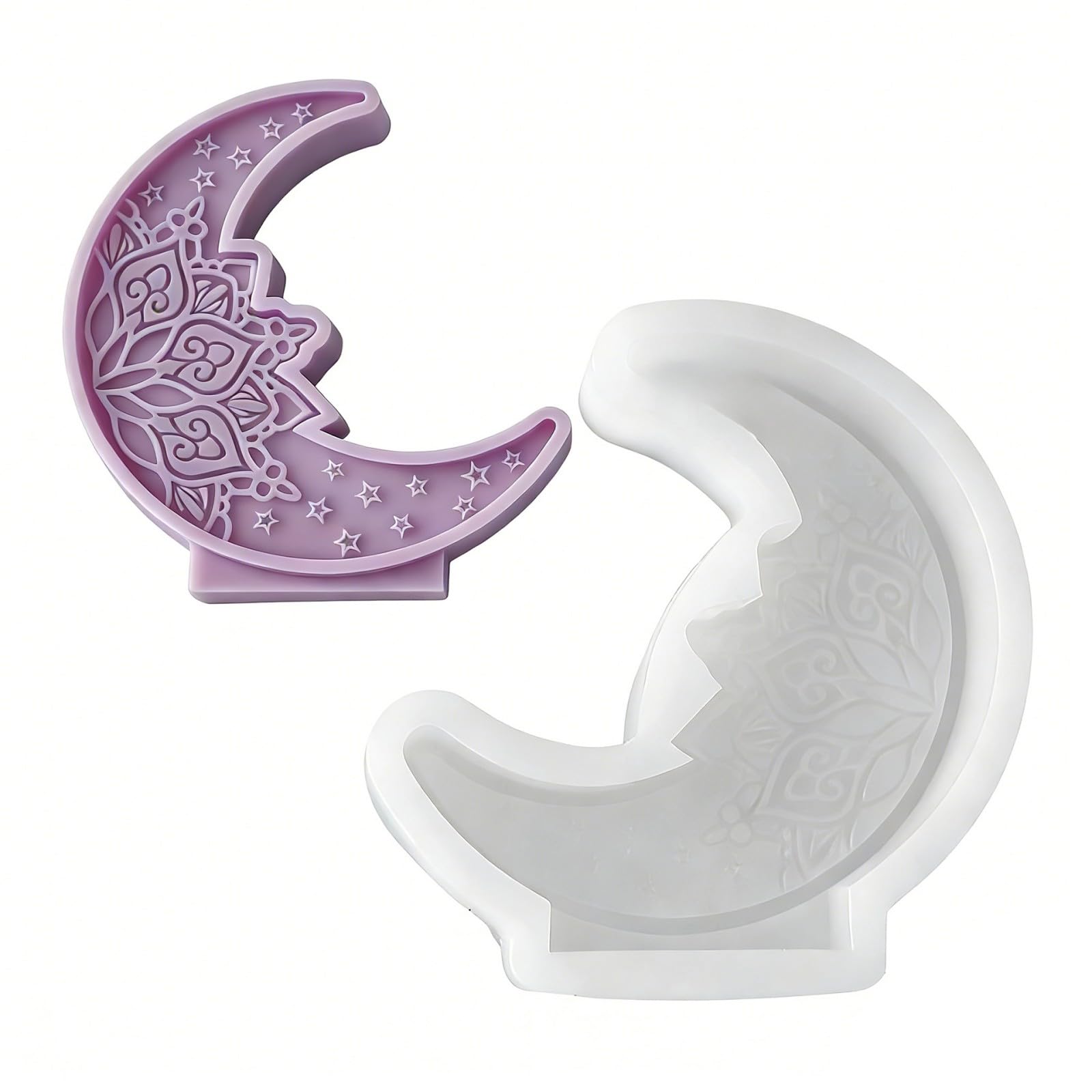 Xjdzineq Flexible Sturdy Silicone Fashion Accessory for Making Unique Moons Shaped and Home Decorations Castes Set Plasters Making Supplies